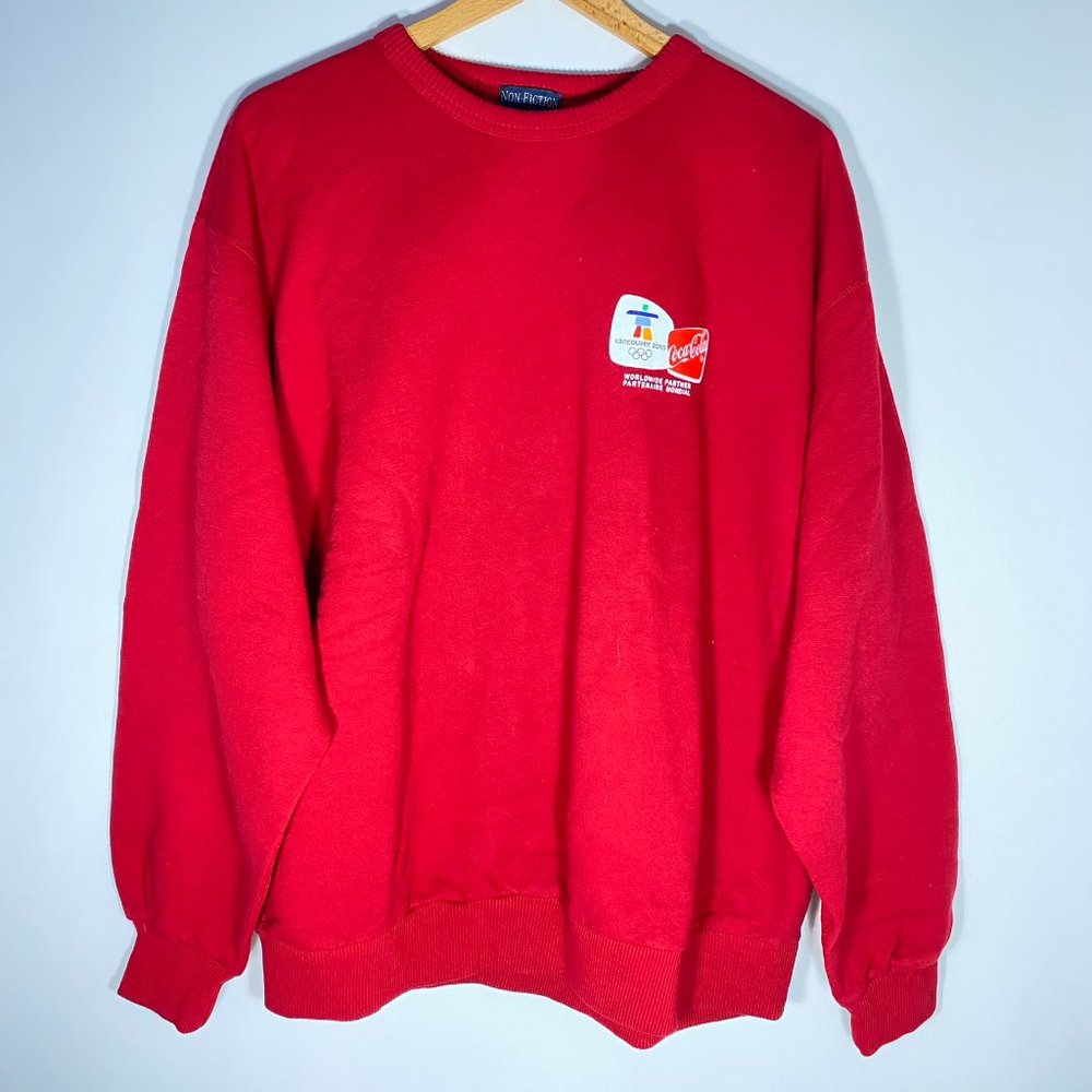 Non Fiction Mens Sweater Crewneck Olympic Vancouver 2010 Pullover Red Sz XL